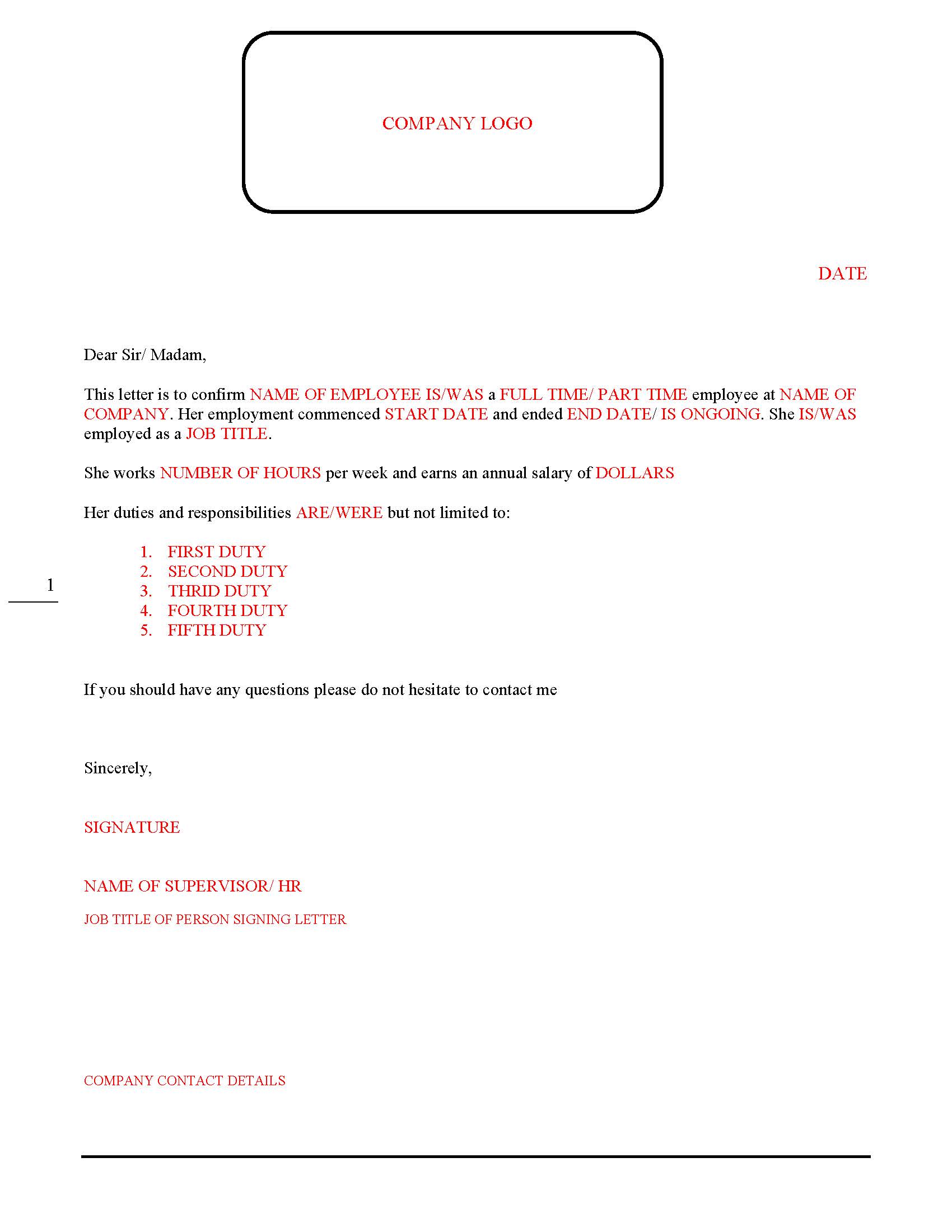 Letter of Employment Requirements for Express Entry Applications