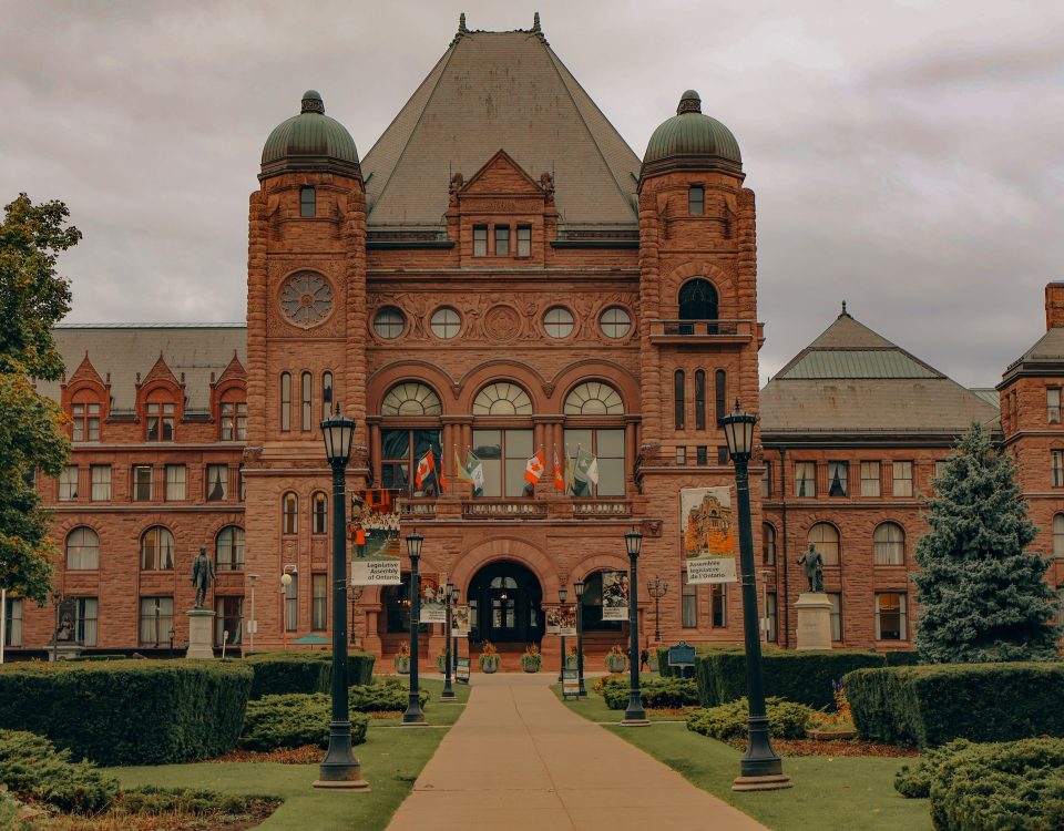 Historic Ontario Legislative Building in Toronto, showcasing classic architecture and cultural heritage